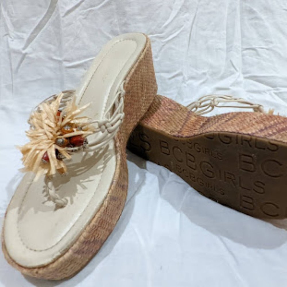 BCBG Cork Wedge Sandals